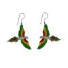 Aretes guacamaya, joyeria en plata, pendientes elaborados con plata ecologica eden joyas