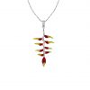 Collar Heliconia, cadena en plata, joyas elaboradas con plata ecologica eden joyas