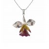 Collar orquidea grande, cadena en plata, joyas elaboradas con plata ecologica eden joyas