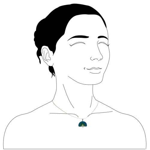 Collar Pavo real, cadena en plata, joyas elaboradas con plata ecologica eden joyas