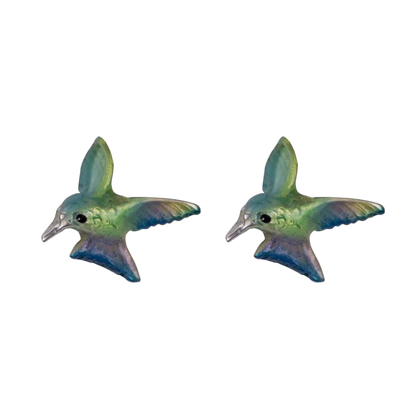 Aretes colibri mini, joyeria en plata, pendientes elaborados con plata ecologica eden joyas