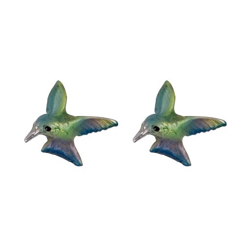 Aretes colibri mini, joyeria en plata, pendientes elaborados con plata ecologica eden joyas