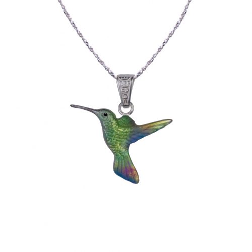Collar colibri, cadena en plata, joyas elaboradas con plata ecologica eden joyas
