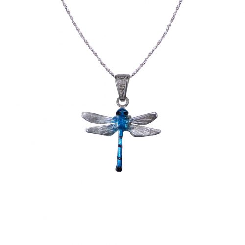 Collar libelula, cadena en plata, joyas elaboradas con plata ecologica eden joyas