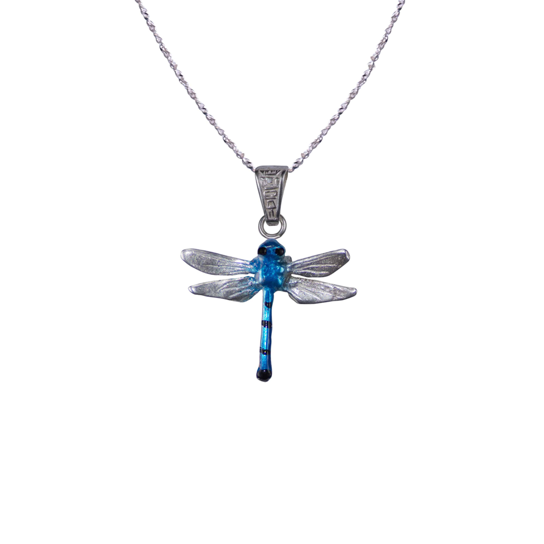 Collar libelula, cadena en plata, joyas elaboradas con plata ecologica eden joyas
