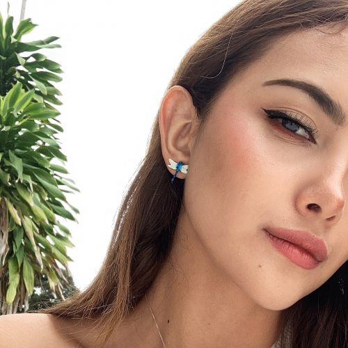 Aretes Libelula, joyeria en plata, pendientes elaborados con plata ecologica eden joyas