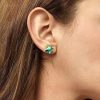 Aretes colibri verde, joyeria en plata, pendientes elaborados con plata ecologica eden joyas