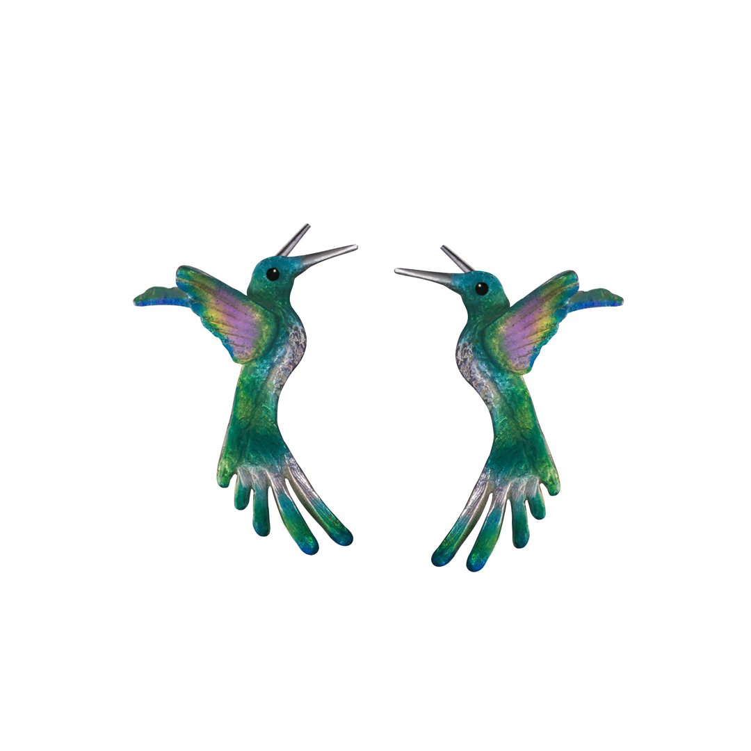 Aretes colibri amor, joyeria en plata, pendientes elaborados con plata ecologica eden joyas