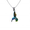 Collar colibri, cadena en plata, joyas elaboradas con plata ecologica eden joyas
