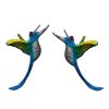 Aretes colibri copete rojo, joyeria en plata, pendientes elaborados con plata ecologica eden joyas
