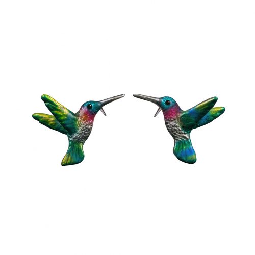 Aretes colibri rubi, joyeria en plata, pendientes elaborados con plata ecologica eden joyas