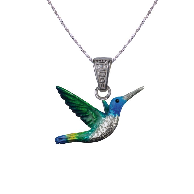 Collar colibri andes, cadena en plata, joyas elaboradas con plata ecologica eden joyas