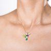 Collar colibri rubi, cadena en plata, joyas elaboradas con plata ecologica eden joyas