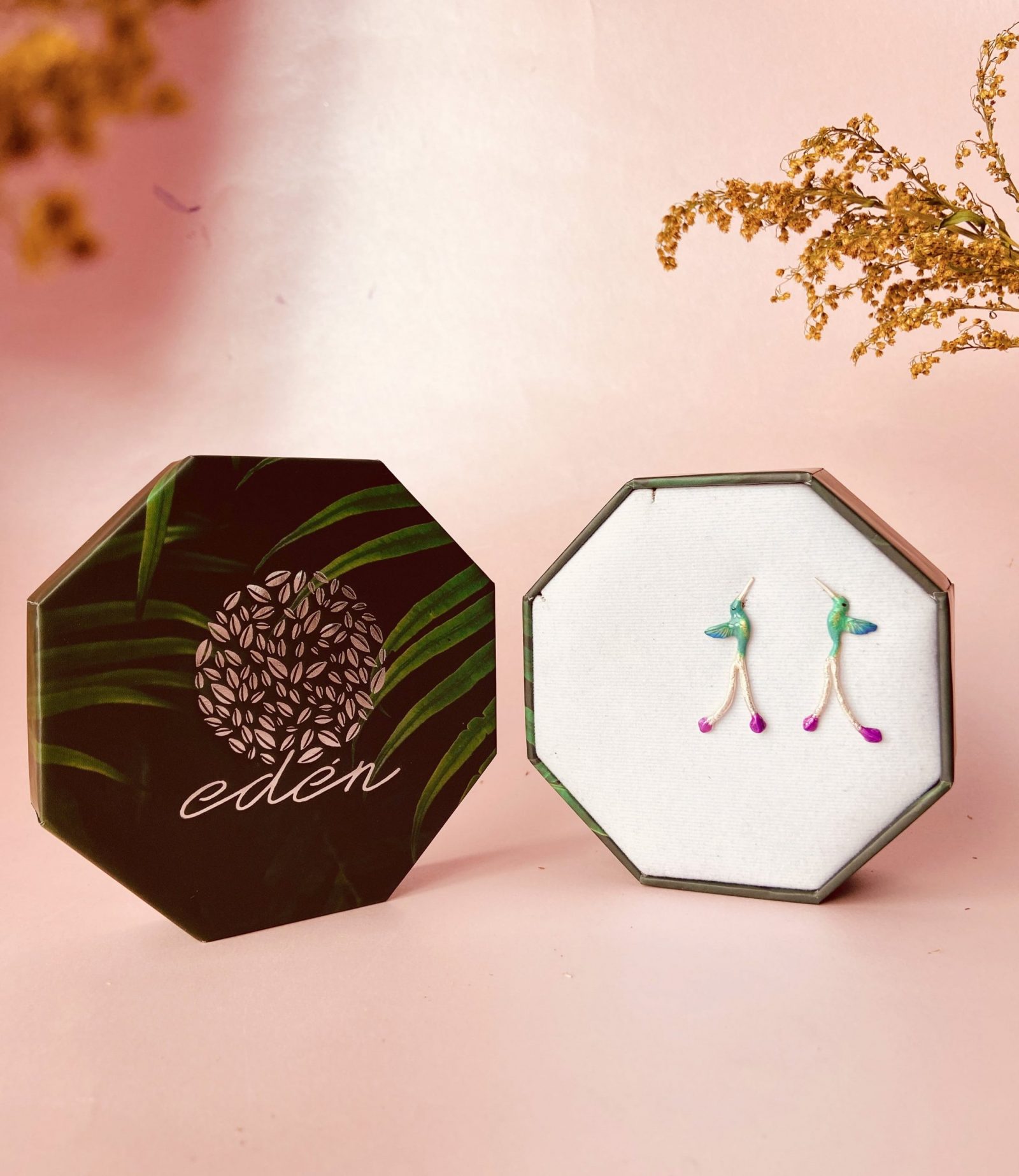 Aretes colibri tijera, joyeria en plata, pendientes elaborados con plata ecologica eden joyas