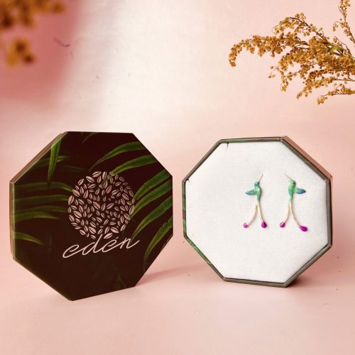 Aretes colibri tijera, joyeria en plata, pendientes elaborados con plata ecologica eden joyas