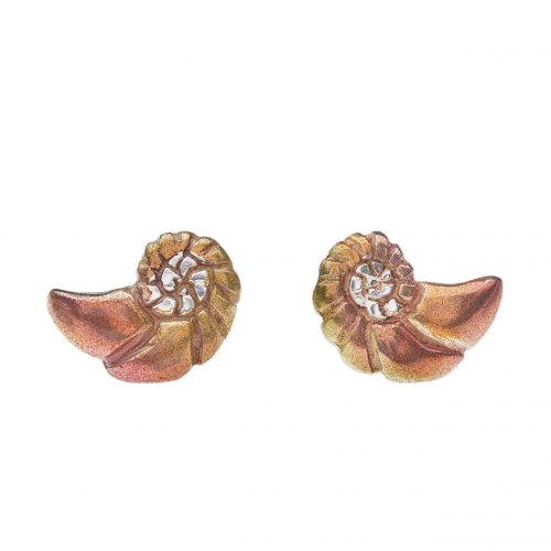 Aretes concha de caracol, joyeria en plata, pendientes elaborados con plata ecologica eden joyas