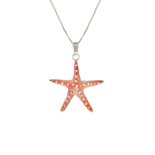 Collar estrella de mar, cadena en plata, joyas elaboradas con plata ecologica eden joyas
