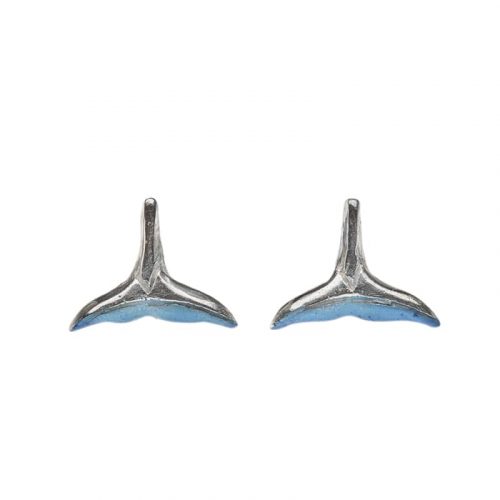 Aretes cola ballena, joyeria en plata, pendientes elaborados con plata ecologica eden joyas