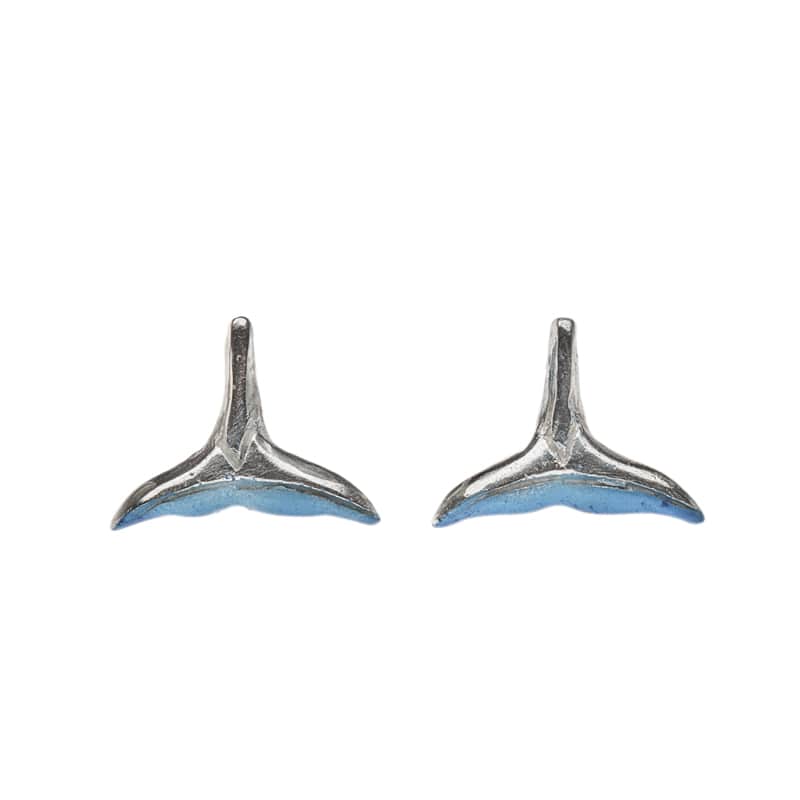 Aretes cola ballena, joyeria en plata, pendientes elaborados con plata ecologica eden joyas