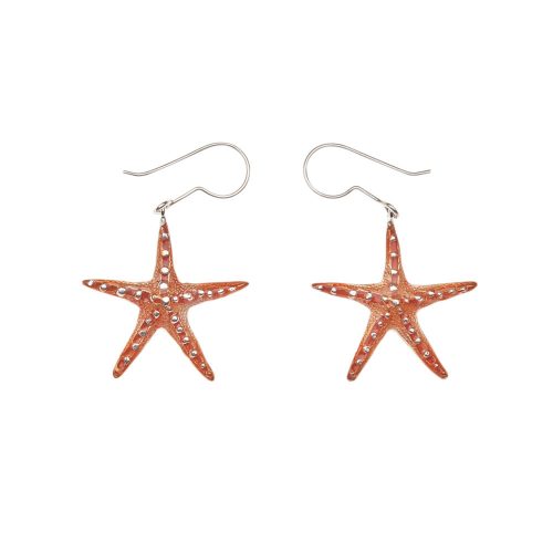 Aretes estrella de mar , joyeria en plata, pendientes elaborados con plata ecologica eden joyas