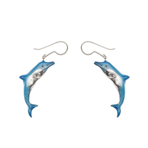 Aretes delfin mar, joyeria en plata, pendientes elaborados con plata ecologica eden joyas