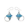 Aretes mantarraya, joyeria en plata, pendientes elaborados con plata ecologica eden joyas