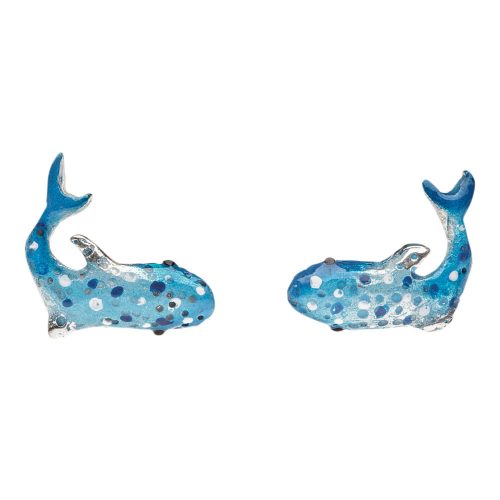 Aretes tiburon ballena, joyeria en plata, pendientes elaborados con plata ecologica eden joyas