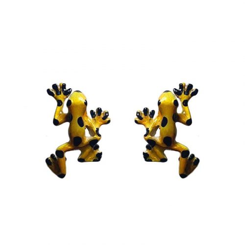 Aretes Rana Mini Amarillas