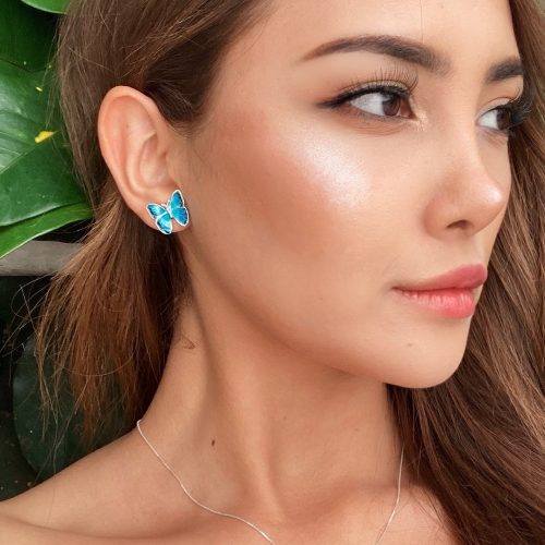 Aretes Mariposa Azul
