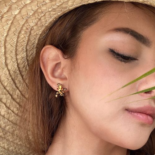 Aretes Rana Mini Amarillas