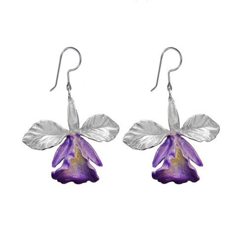 Aretes Orquídea Grande Morada