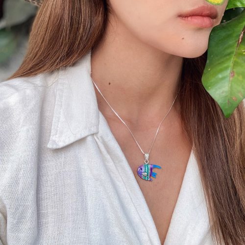 Collar pez, cadena en plata, joyas elaboradas con plata ecologica eden joyas