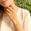 Modelo anillo girasol, anillo de plata para mujer, anillos en plata pintados a mano, eden joyas