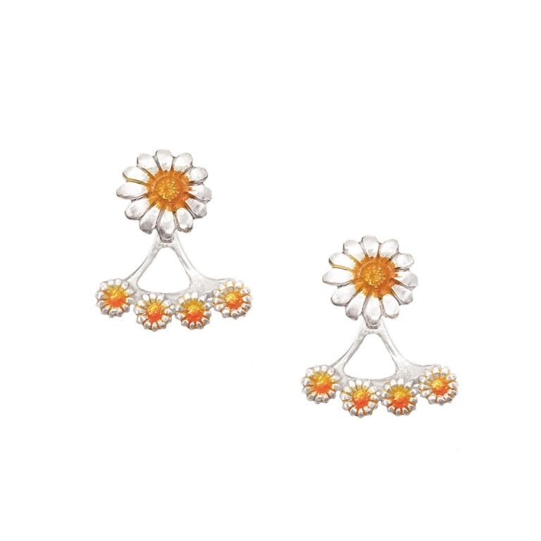 Aretes Margarita, joyeria en plata, pendientes elaborados con plata ecologica eden joyas