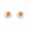 Aretes girasol, joyeria en plata, pendientes elaborados con plata ecologica eden joyas