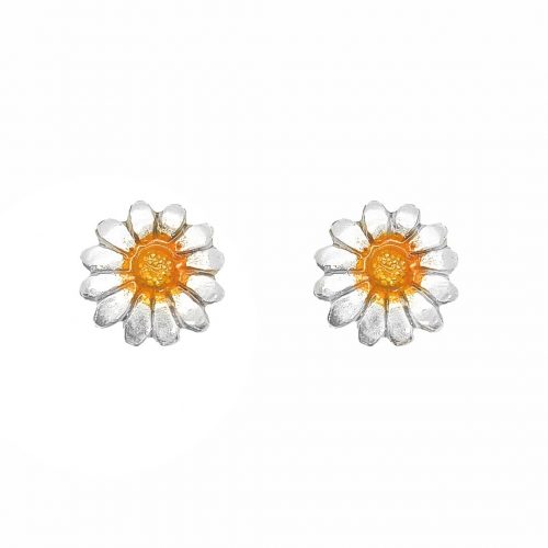 Aretes girasol, joyeria en plata, pendientes elaborados con plata ecologica eden joyas
