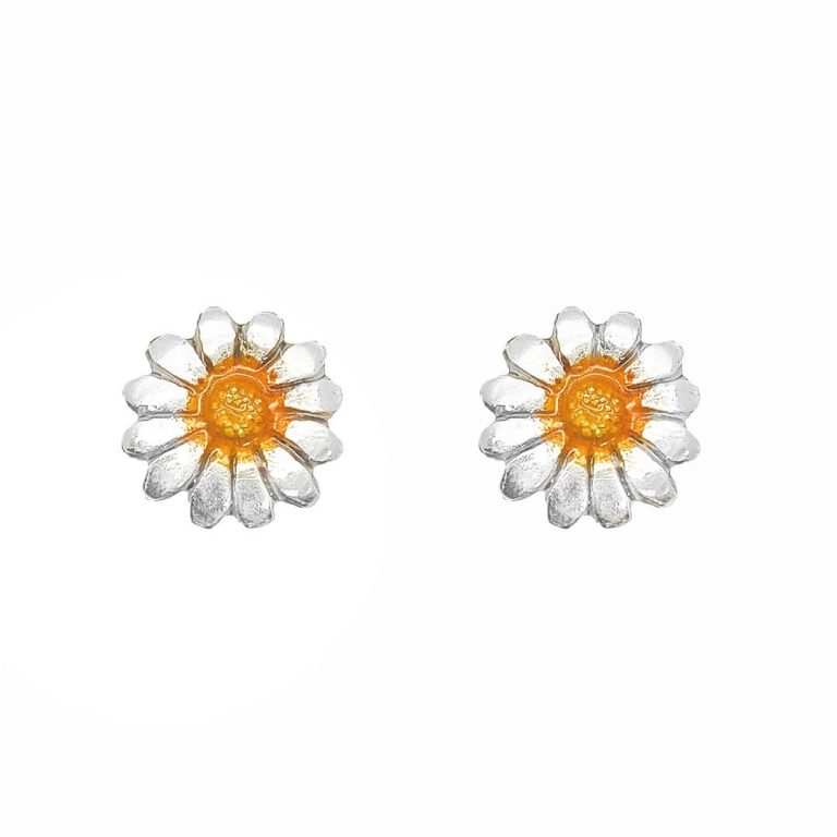 Aretes girasol, joyeria en plata, pendientes elaborados con plata ecologica eden joyas