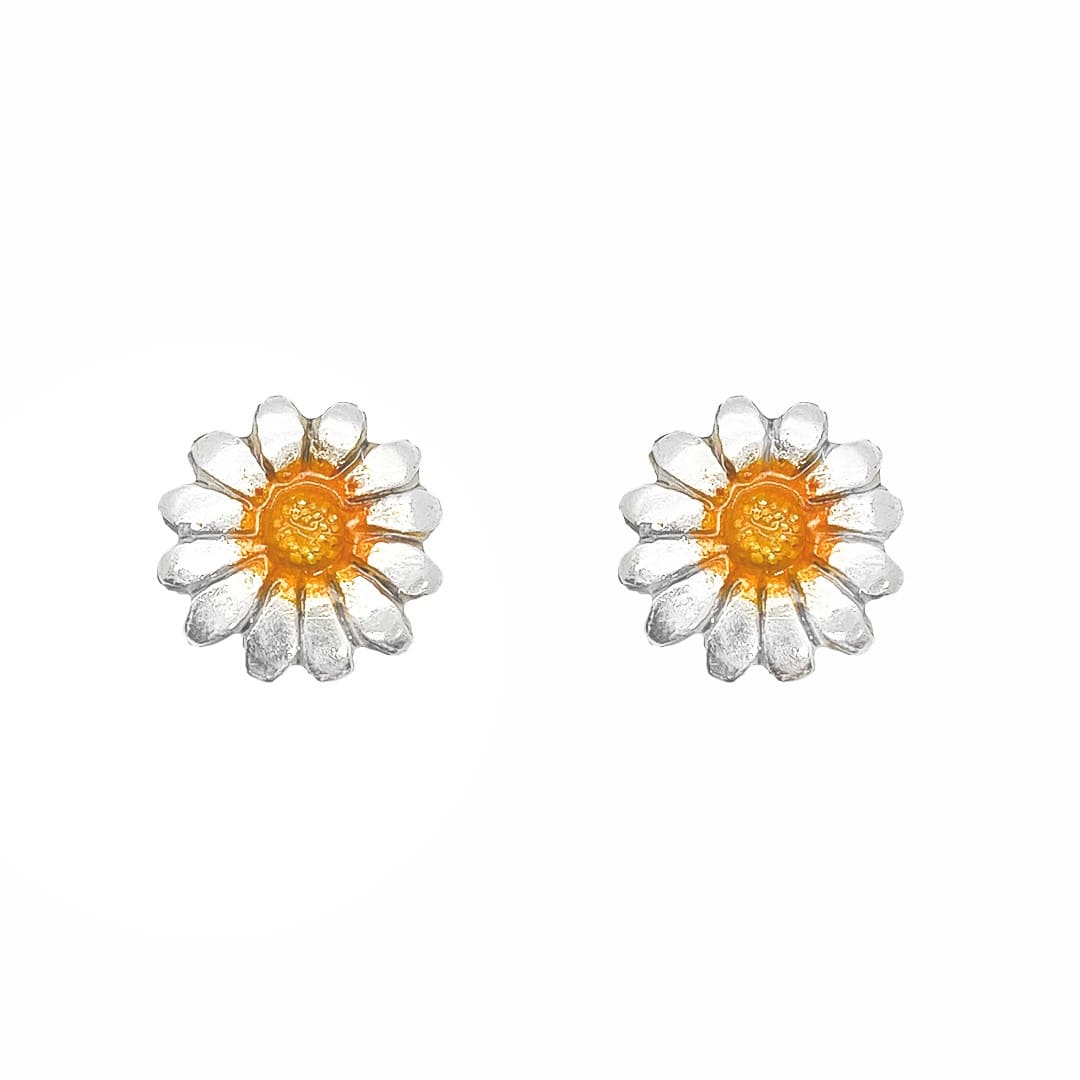 Aretes girasol, joyeria en plata, pendientes elaborados con plata ecologica eden joyas